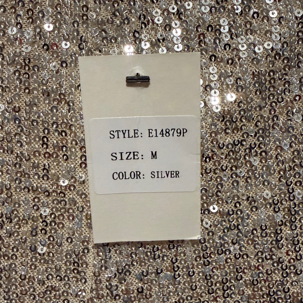 Women’s silver sequin stretch flare pants size medium by ‘idem ditto’ - Picture 3 of 8